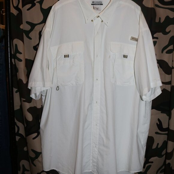 💥HP💥 Mens Columbia white outdoor shirt XXL crisp and clean - Picture 4 of 8